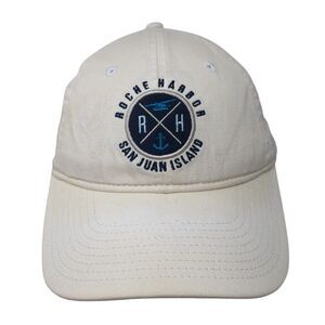 Roche Harbor San Juan Island Fitted Hat White Medium Embroidered 6 Panel Gear